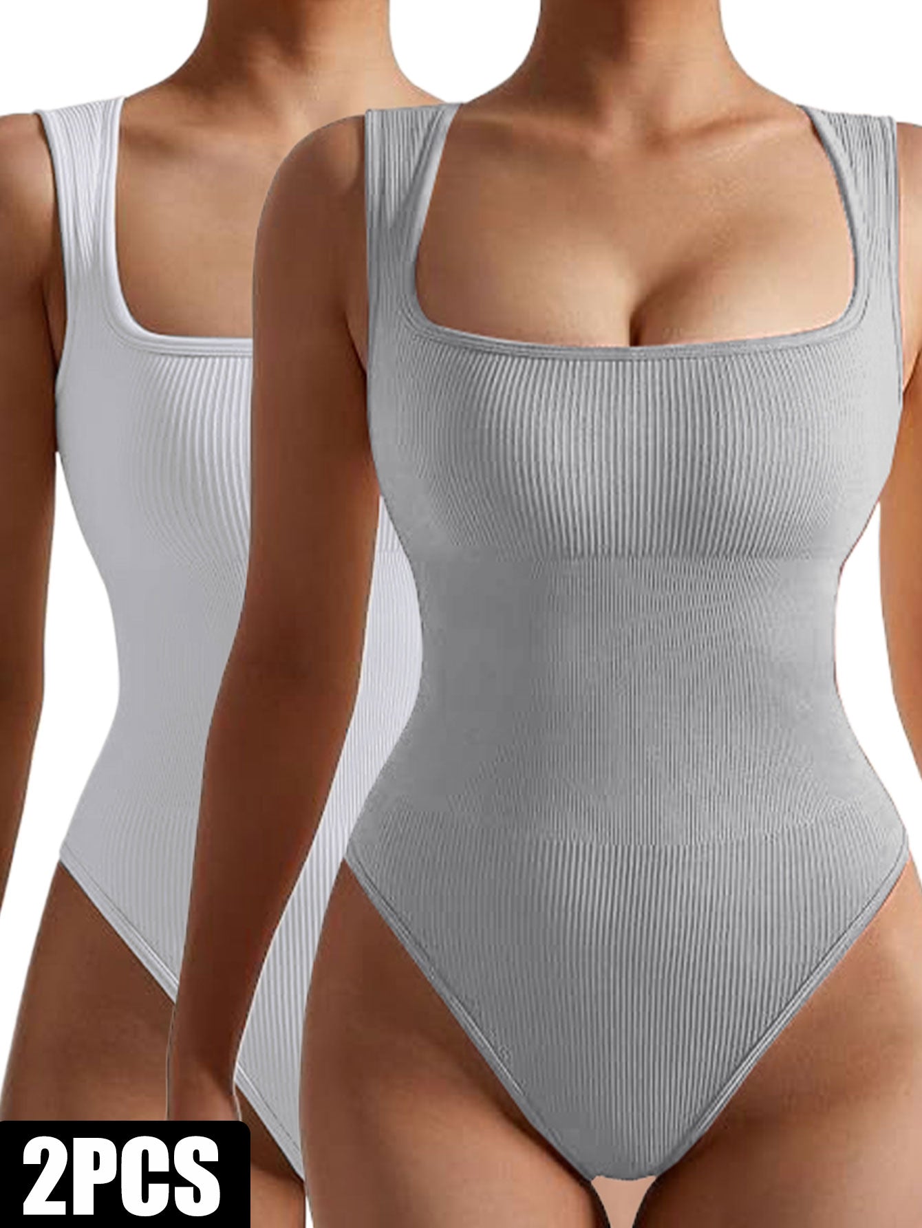 Ribbed Seamless Jumpsuit Rompers 2-Pack | GirlyNest