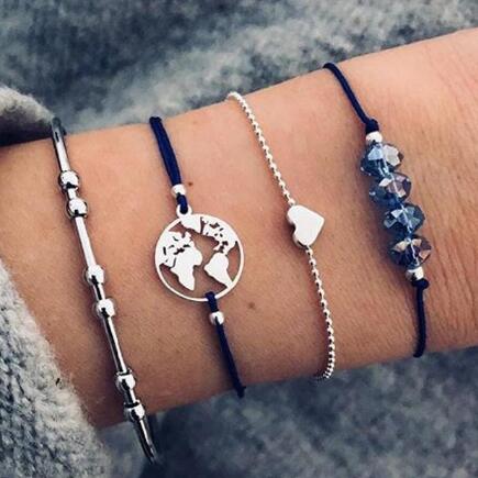 Bead Chain Bracelet Set Anklet – Layered Boho Chic | GirlyNest