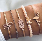 Bead Chain Bracelet Set Anklet – Layered Boho Chic | GirlyNest