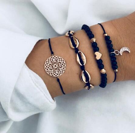 Bead Chain Bracelet Set Anklet – Layered Boho Chic | GirlyNest
