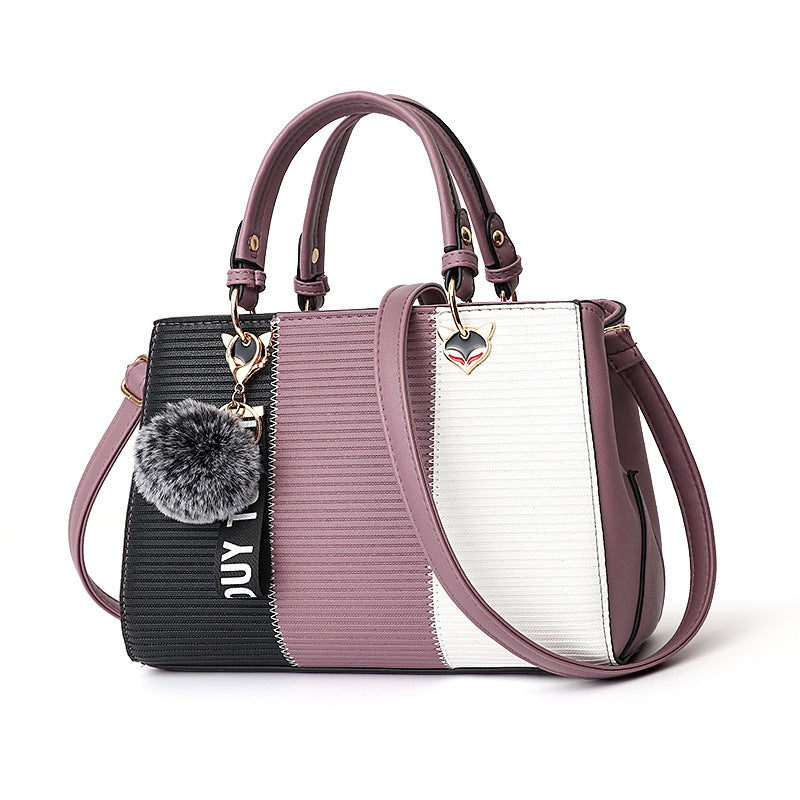 Patchwork Hairball Crossbody Bag - Trendy & Chic | GirlyNest