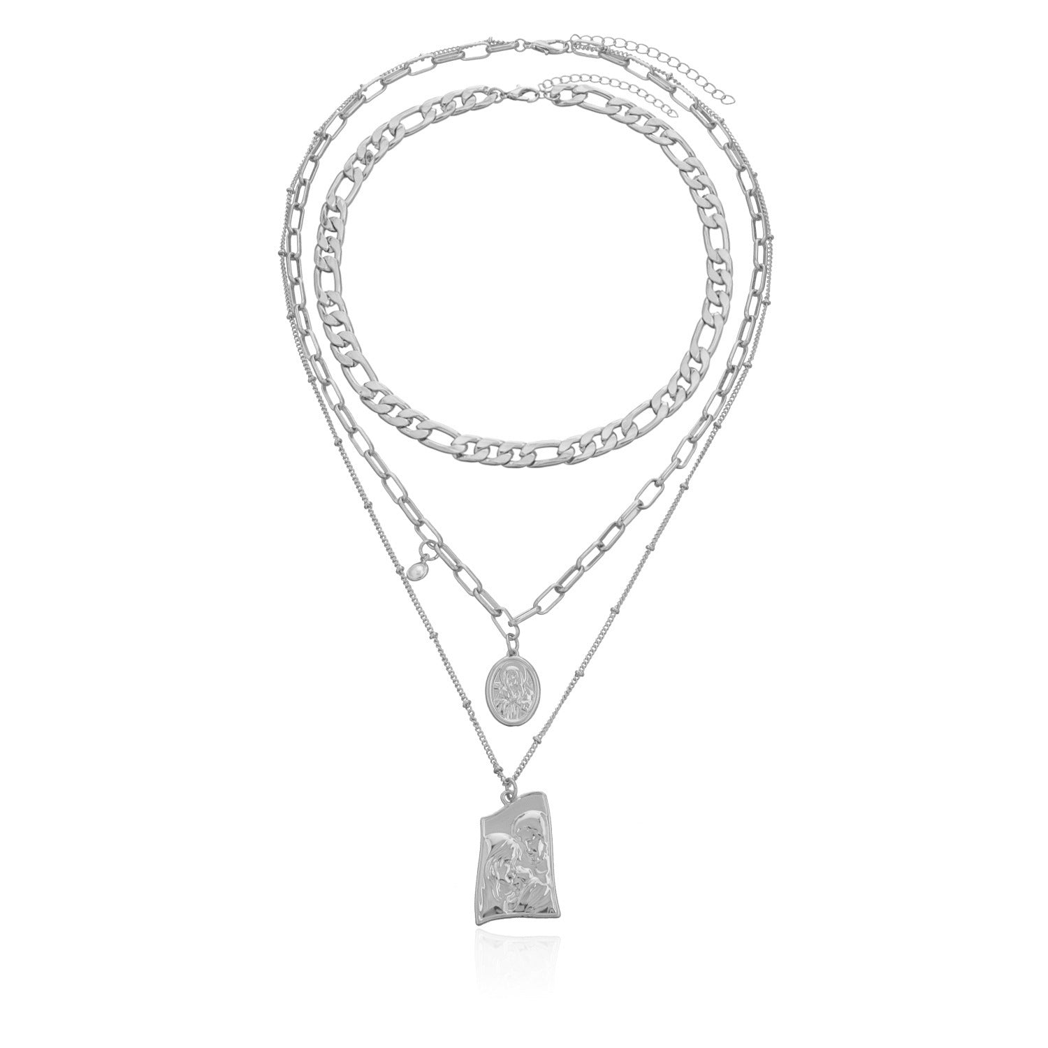 Vintage Punk Pearl Necklace - Bold Layered Statement