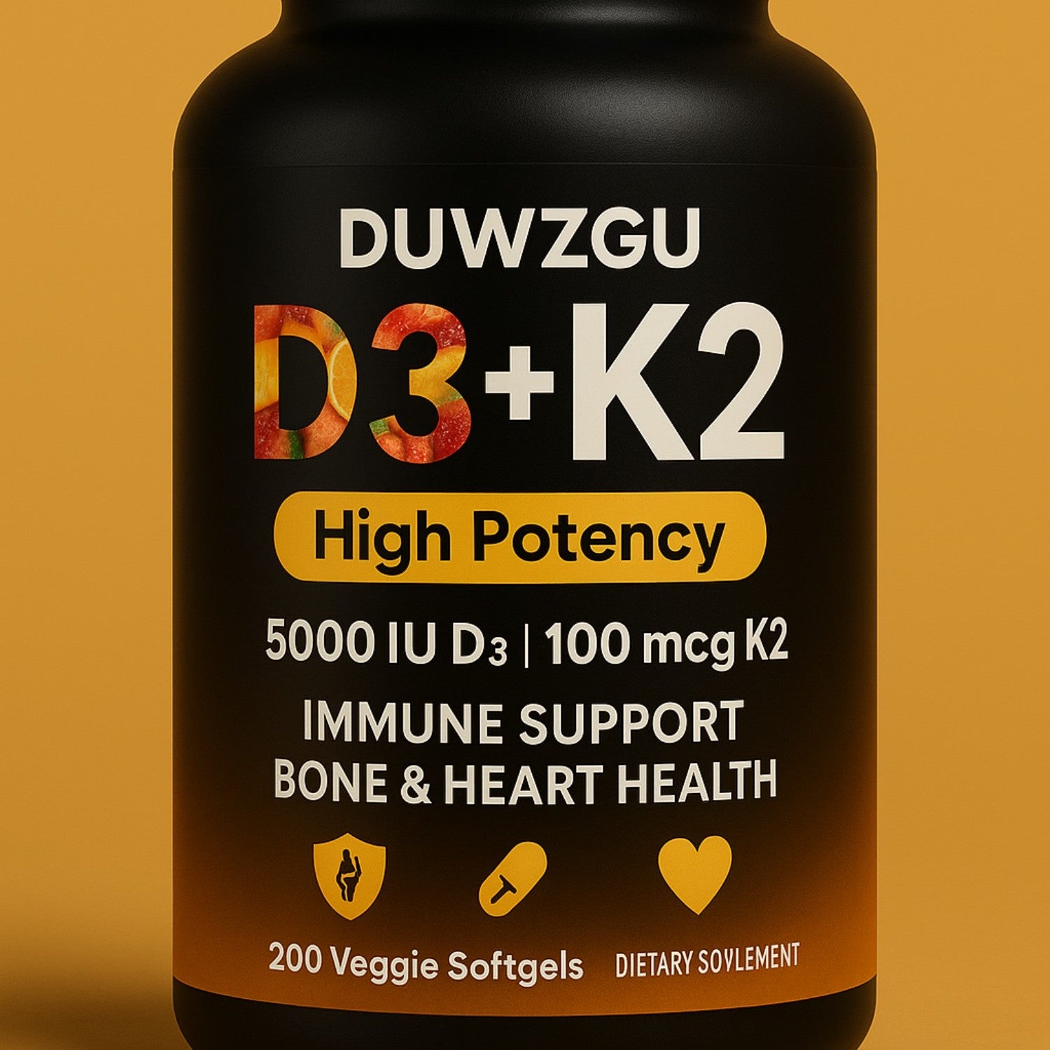 D3 K2 Vitamin Soft Capsules - Bone & Immunity Support