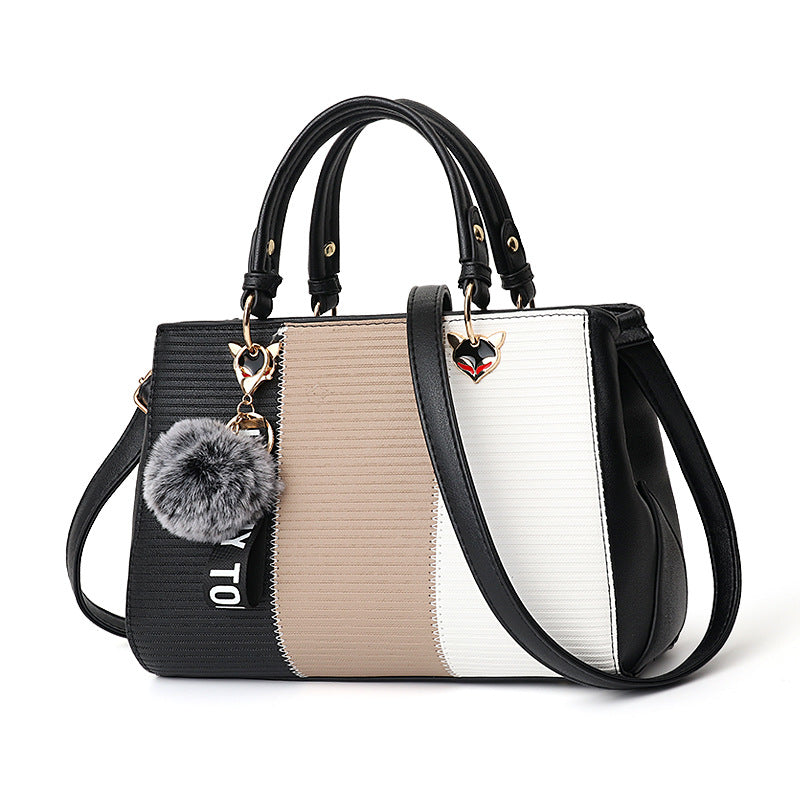 Patchwork Hairball Crossbody Bag - Trendy & Chic | GirlyNest