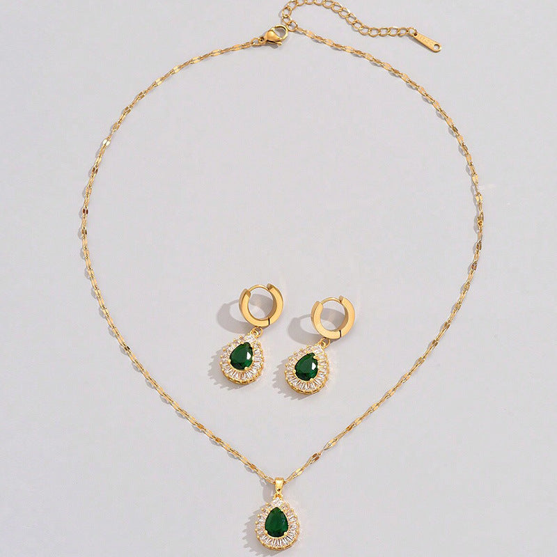 Retro Hong Kong Jade White Jewelry Set | GirlyNest