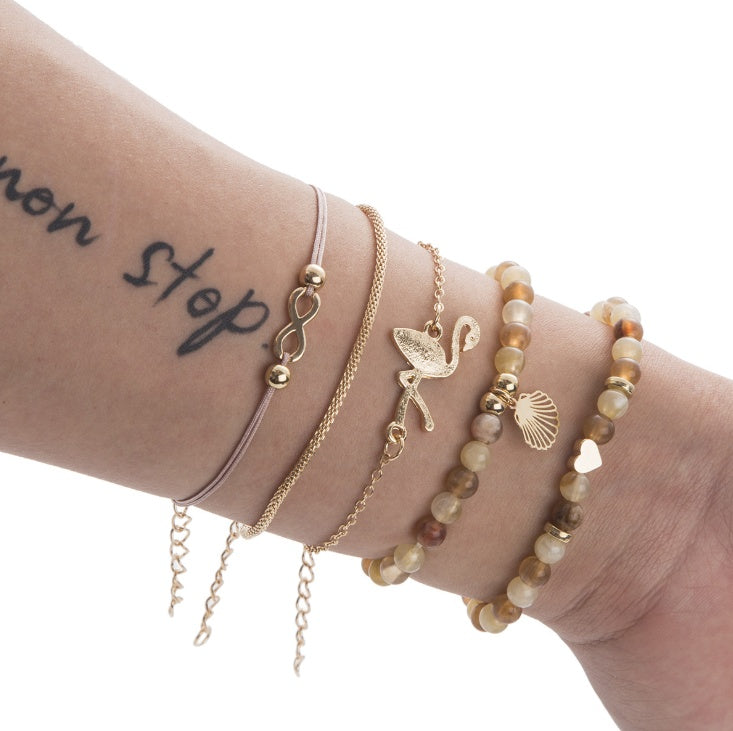 Bead Chain Bracelet Set Anklet – Layered Boho Chic | GirlyNest