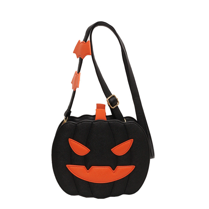 Halloween Pumpkin Cartoon Crossbody Bag with Bat | GirlyNest