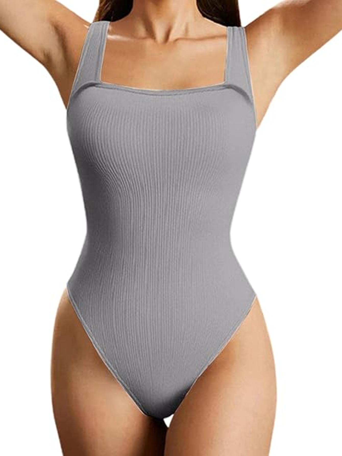 Sleeveless Square Neck Yoga Bodysuit | GirlyNest