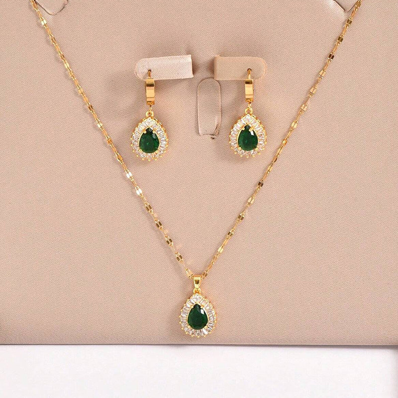 Retro Hong Kong Jade White Jewelry Set | GirlyNest