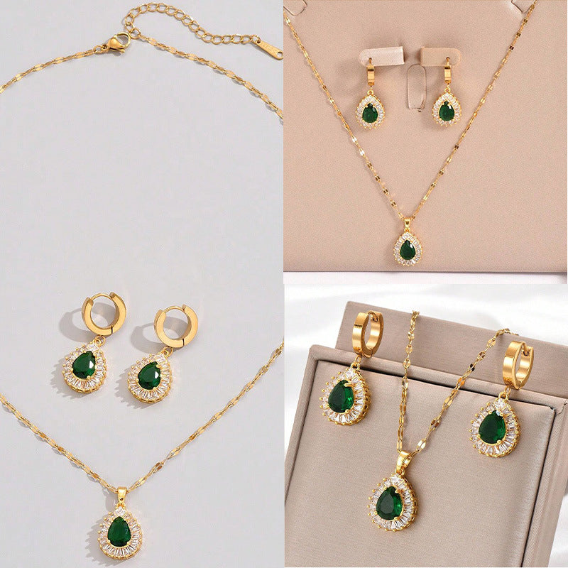 Retro Hong Kong Jade White Jewelry Set | GirlyNest