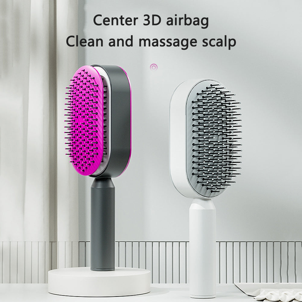 Self-Cleaning Scalp Massage Hair Brush – Anti-Static