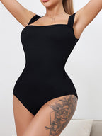 Sleeveless Square Neck Yoga Bodysuit | GirlyNest