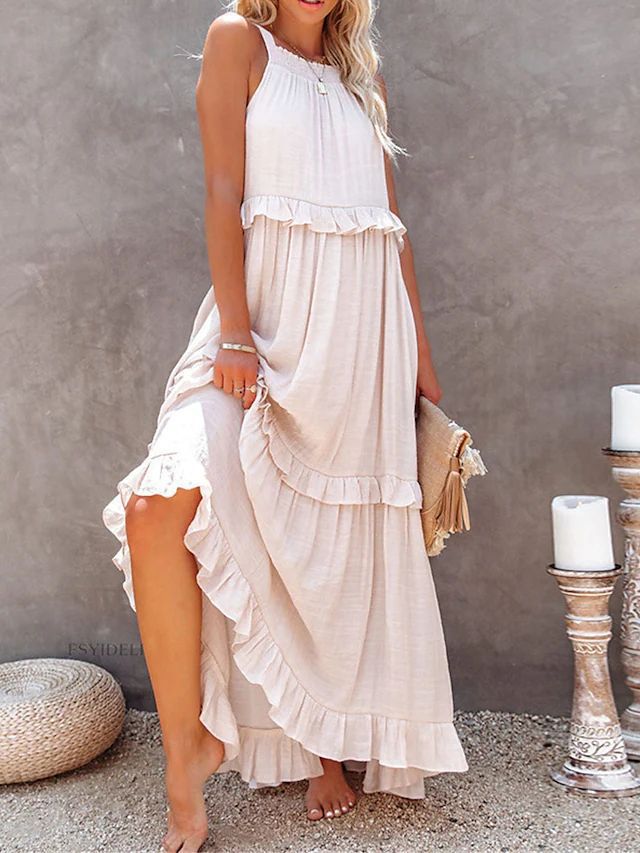Halter Neck Beach Dress - Backless Summer Elegance