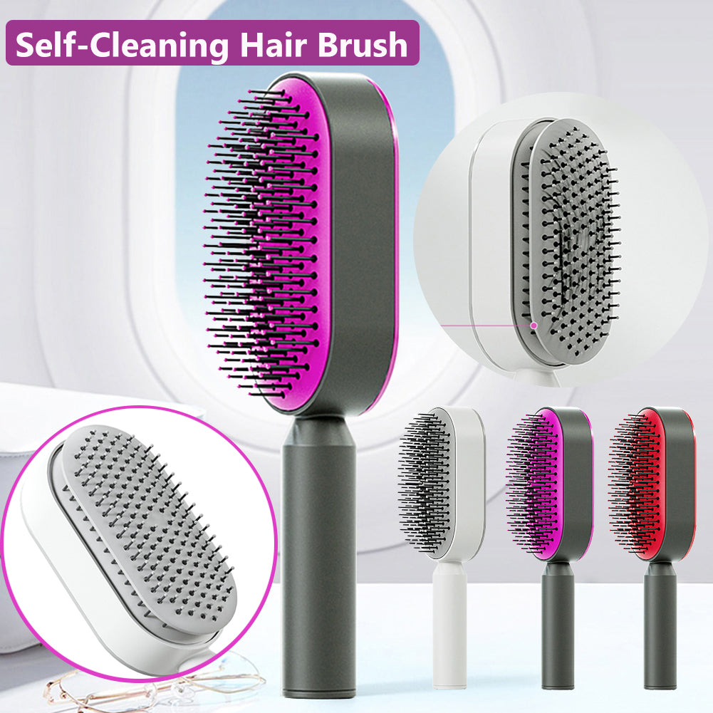 Self-Cleaning Scalp Massage Hair Brush – Anti-Static