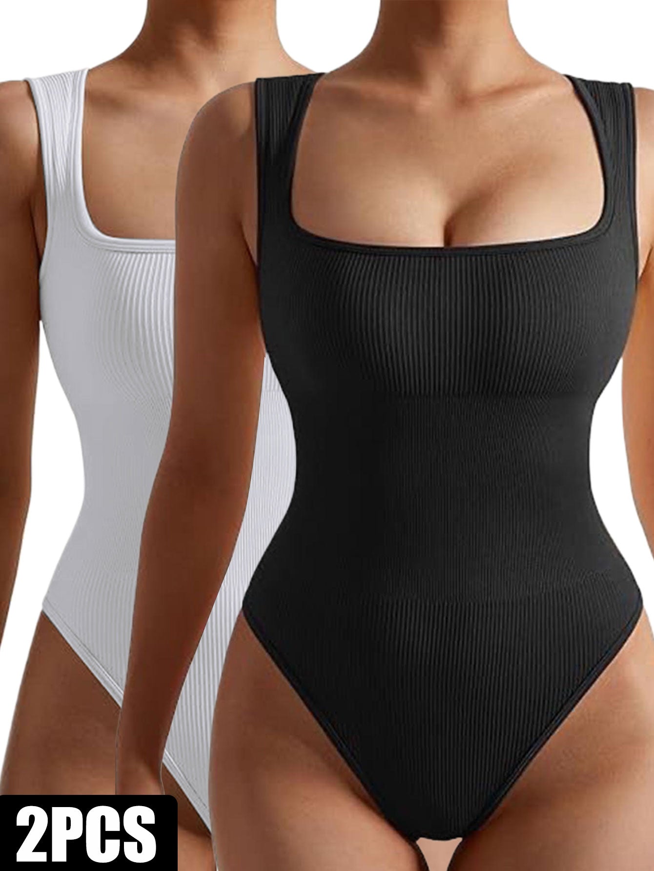 Ribbed Seamless Jumpsuit Rompers 2-Pack | GirlyNest