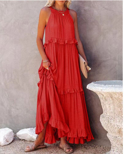 Halter Neck Beach Dress - Backless Summer Elegance