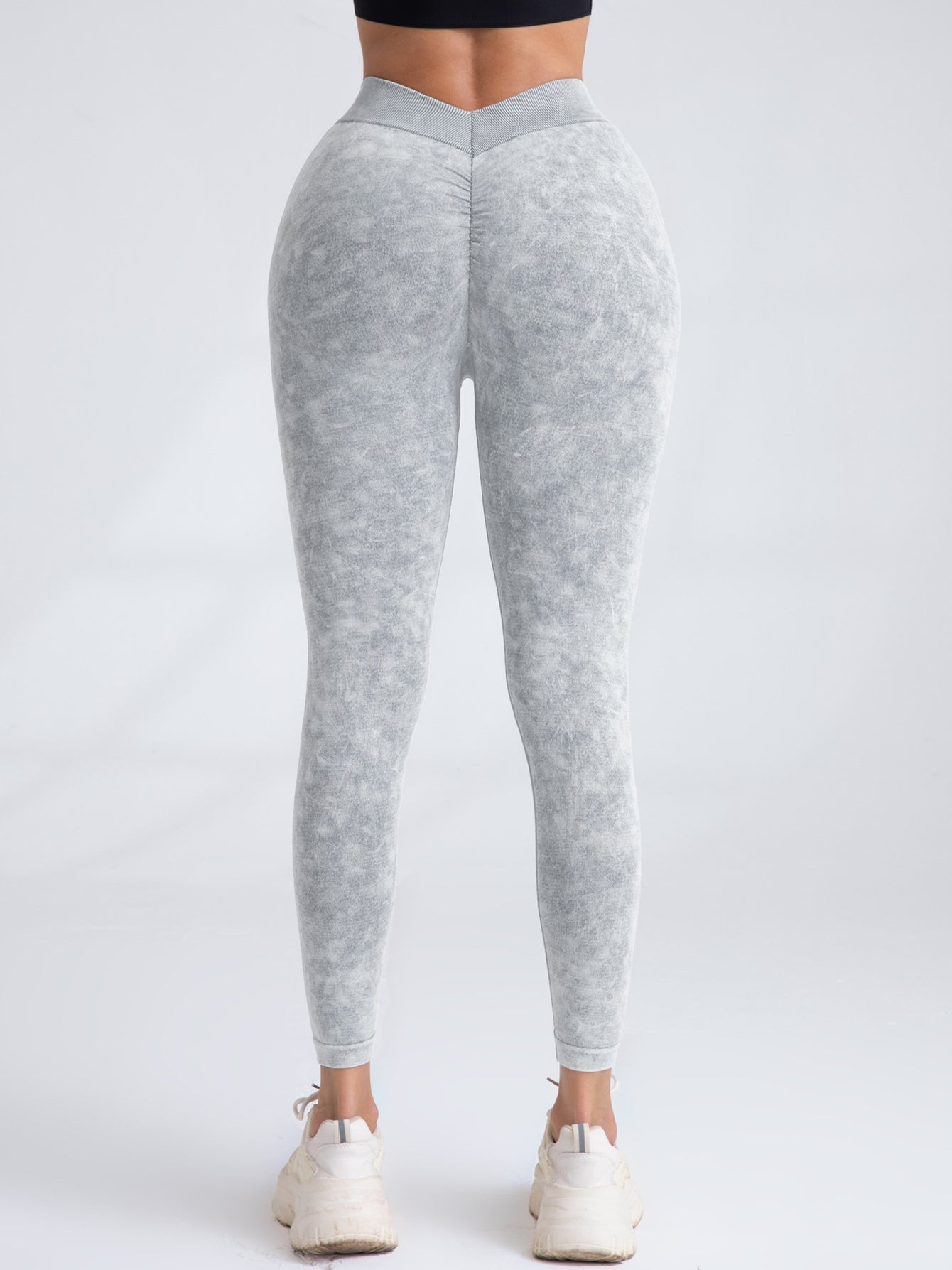 V Back Scrunch Butt Workout Leggings - High Waist